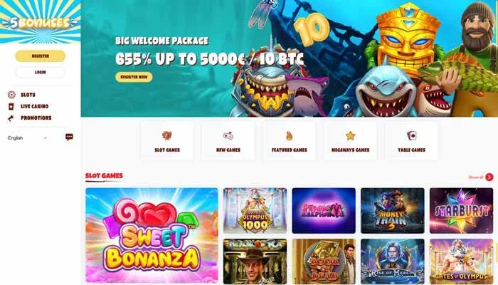 5Bonuses Casino — screenshot