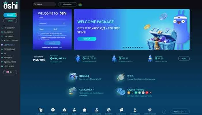 Oshi Casino — screenshot