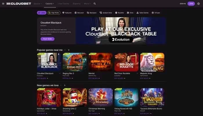Cloudbet Casino — screenshot