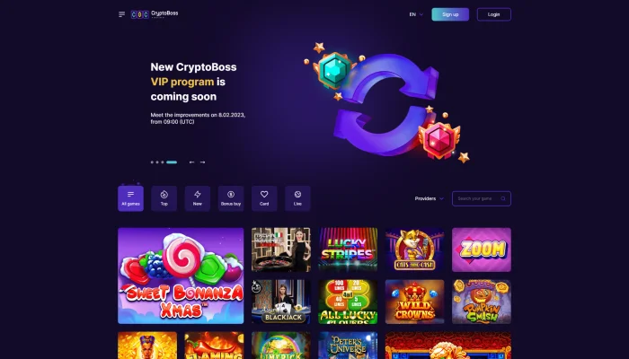 Cryptoboss Casino — screenshot