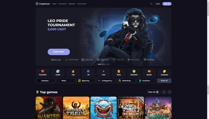 CryptoLeo Casino — screenshot