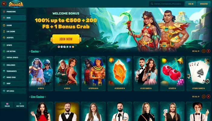 Spinanga Casino — screenshot