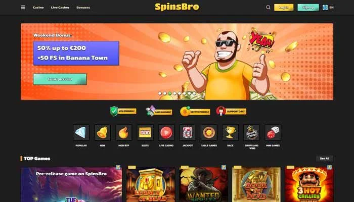 SpinsBro Casino — screenshot