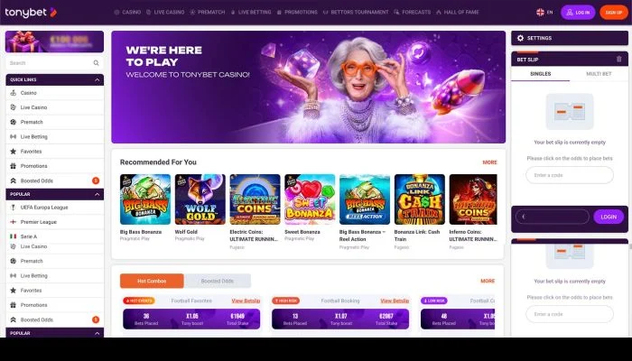 TonyBet Casino — screenshot