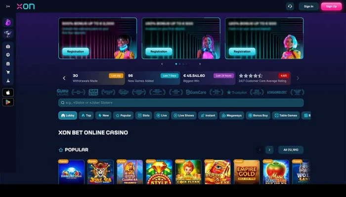 Xon Bet Casino — screenshot