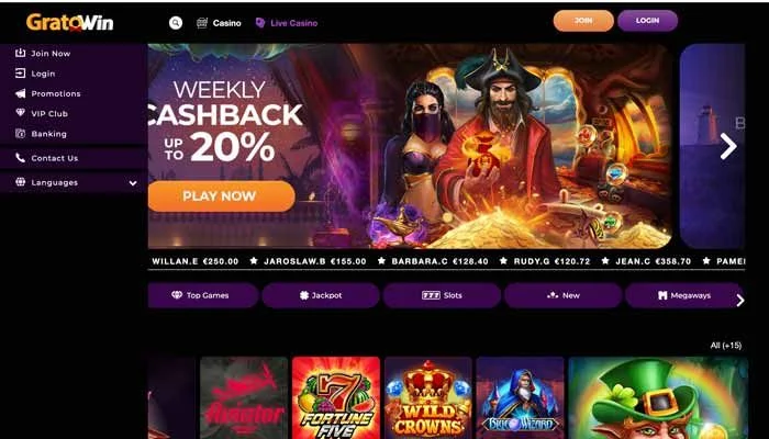 GratoWin Casino — screenshot