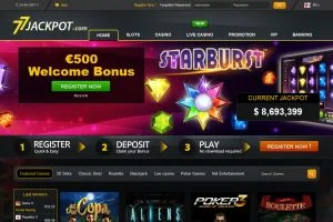 77 Jackpot Casino — screenshot