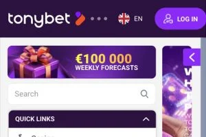TonyBet Casino — screenshot