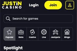 Justin Casino — screenshot
