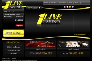1 Live Casino — screenshot
